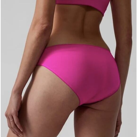 Athleta L electric fuchsia pink Clean Medium bottom bikini swim bathing suit sun - Picture 2 of 4